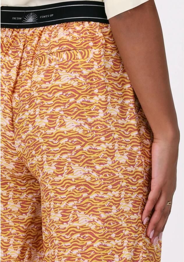 Scotch & Soda high waist wide leg palazzo broek met all over print oranje lichtroze - Foto 2