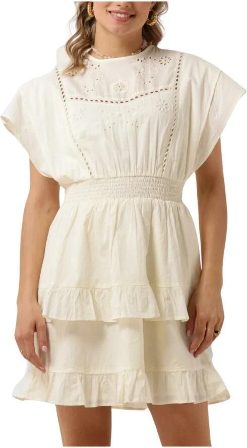 SCOTCH & SODA Dames Jurken Mini Dress With Broderie Anglaise Gebroken Wit - Foto 3