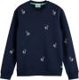Scotch & Soda Stijlvolle Ronde Hals Gebreide Trui voor Heren Blauw Heren - Thumbnail 1