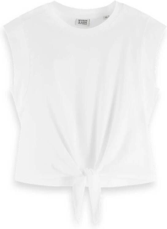 Scotch & Soda Relaxed-fit Knotted T-shirt White Dames