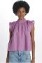 Sea NY Lila Linnen Top met Ruches Purple Dames - Thumbnail 1