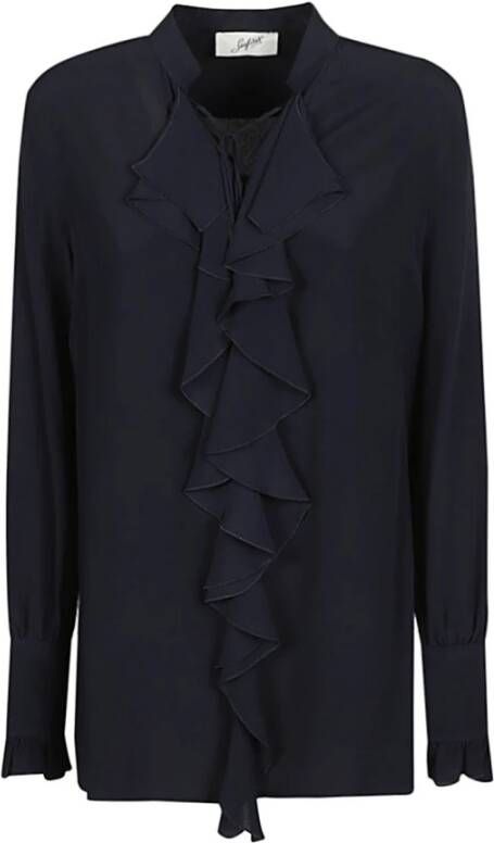 Seafarer Milly Blouse met Ruches Black Dames