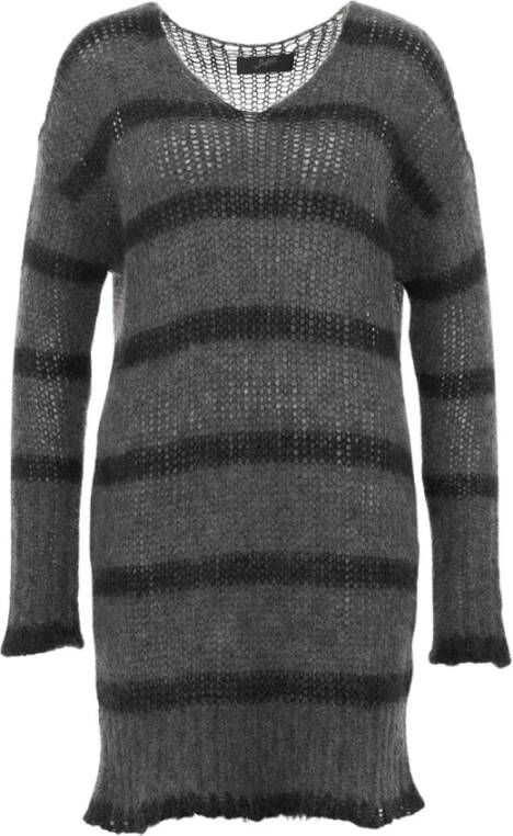 Andrea Adamo Zwarte Jersey Jurk met Uitsnijddetail Black Dames