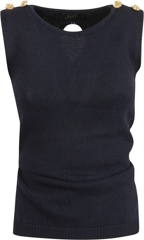 Seafarer Sleeveless Knitwear Blauw Dames