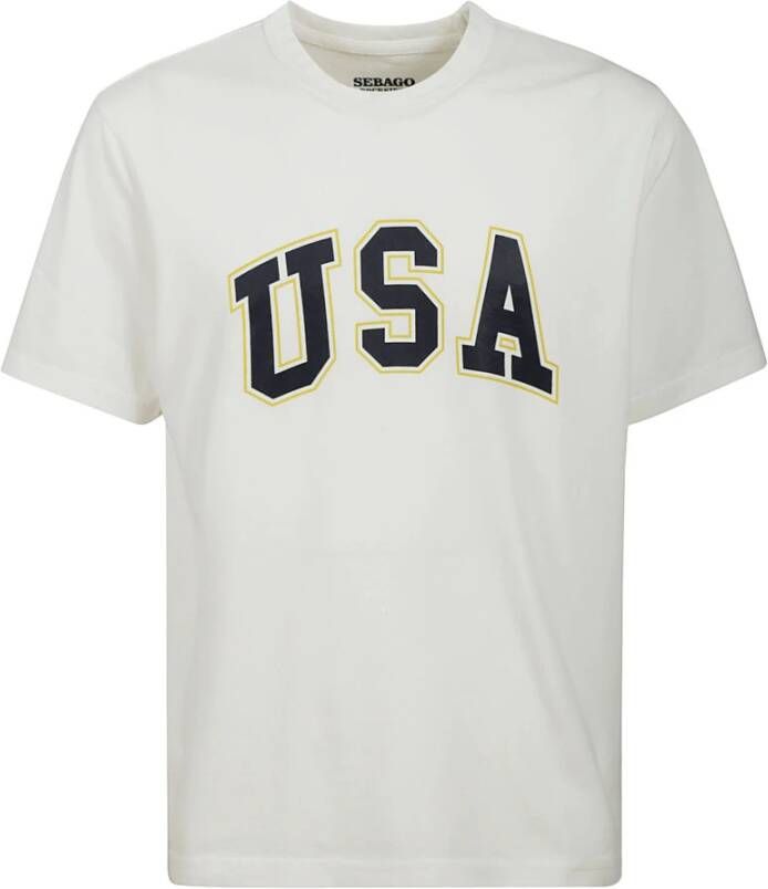 Sebago Danforth Grafisch T-shirt Wit Heren