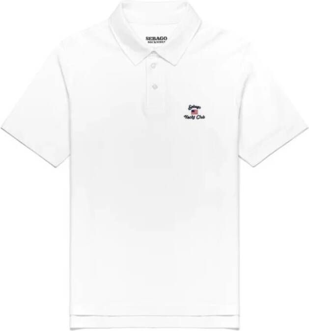 Sebago Witte Polo Shirt met Logo Borduursel White Heren
