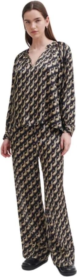 Second Female Gestippelde Blouse met Opstaande Kraag Second Dames Black Dames - Foto 3