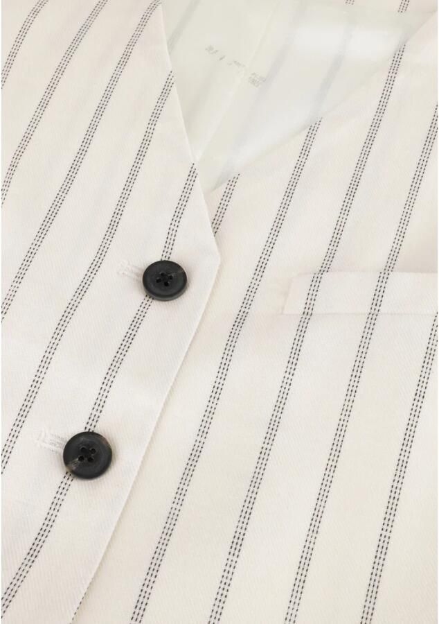 Second Female Gestreepte Witte Gilet Second Dames White Dames