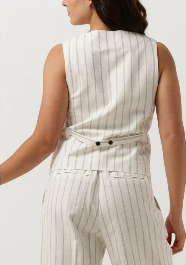 Second Female Gestreepte Witte Gilet Second Dames White Dames - Foto 2