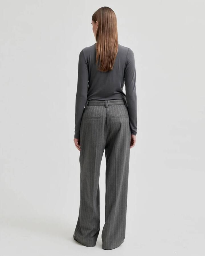 SECOND FEMALE Dames Truien & Vesten Matima T-neck Tee Grijs - Foto 5