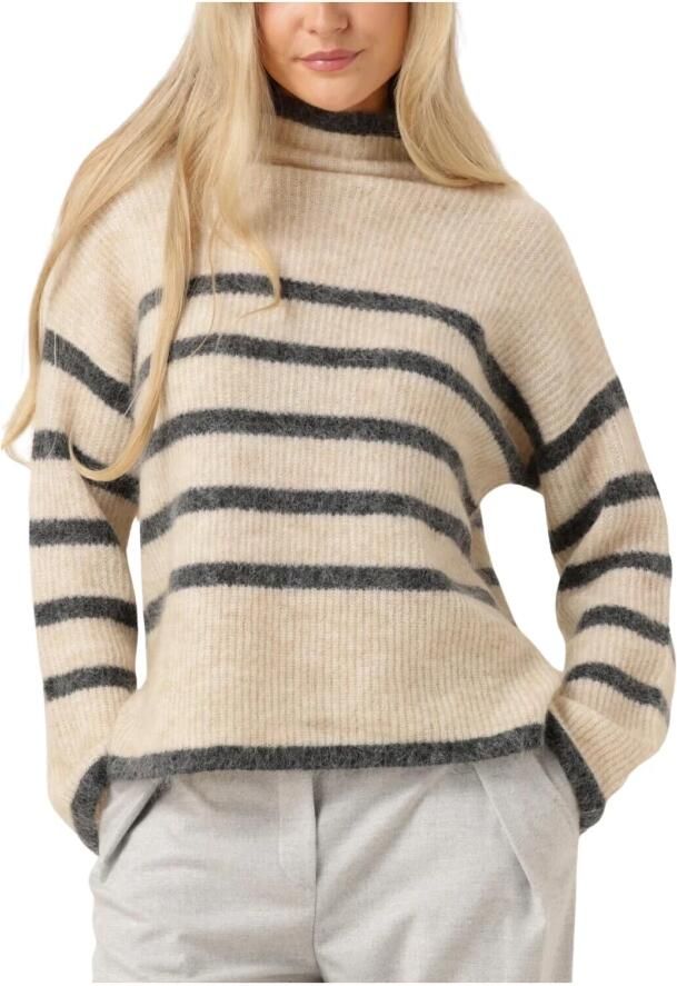 Second Female Gestreepte Gebreide Trui Beige Second Dames Beige Dames - Foto 7