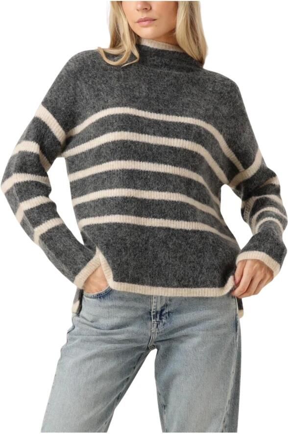 Second Female Gestreepte Gebreide Trui Grijs Second Dames Gray Dames - Foto 7