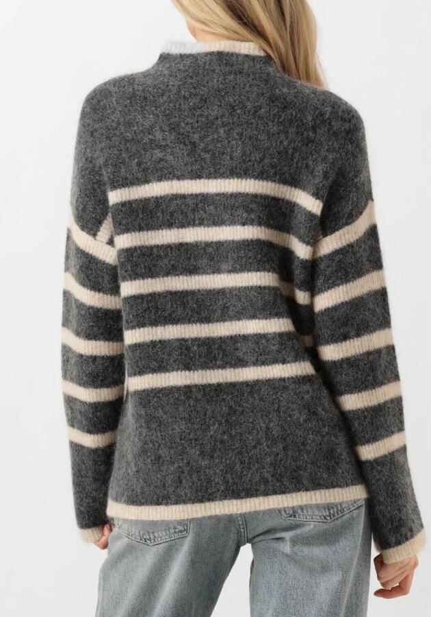 Second Female Gestreepte Gebreide Trui Grijs Second Dames Gray Dames - Foto 6