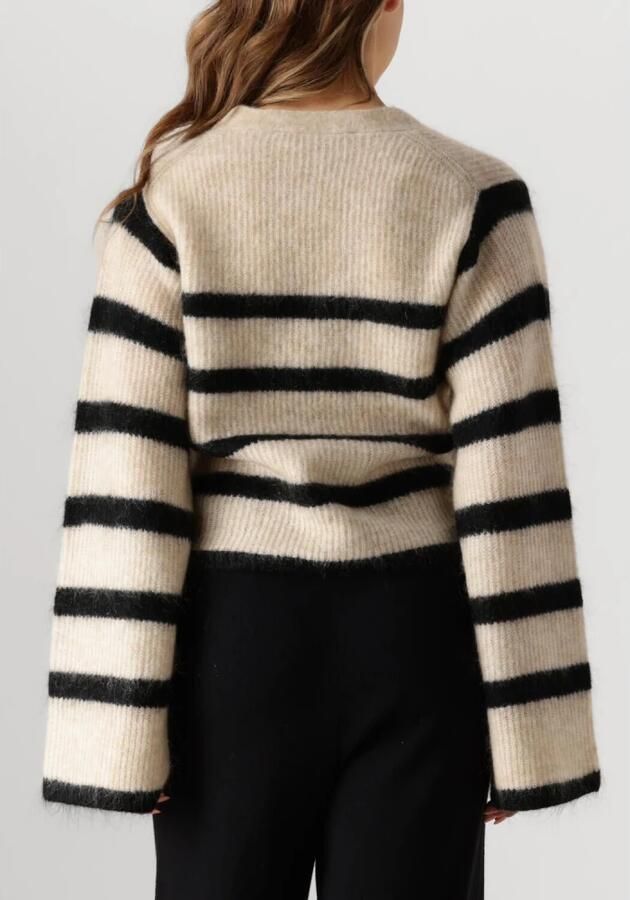 Second Female Gestreepte Gebreide Vest Wijde Mouwen Second Dames Beige Dames - Foto 6