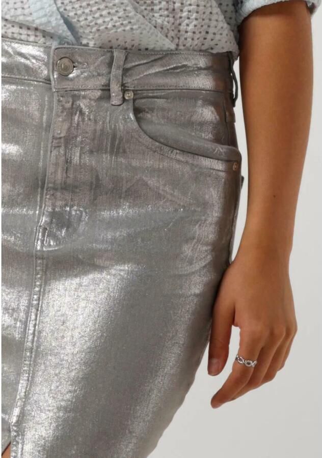 Second Female Zilveren Midi Rok Second Dames Gray Dames - Foto 4