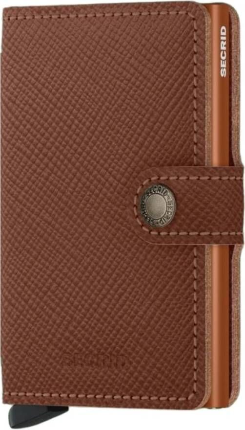 Secrid miniwallet Saffiano karamel Bruin Heren