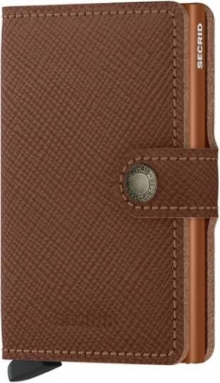 Secrid miniwallet Saffiano karamel Bruin Heren