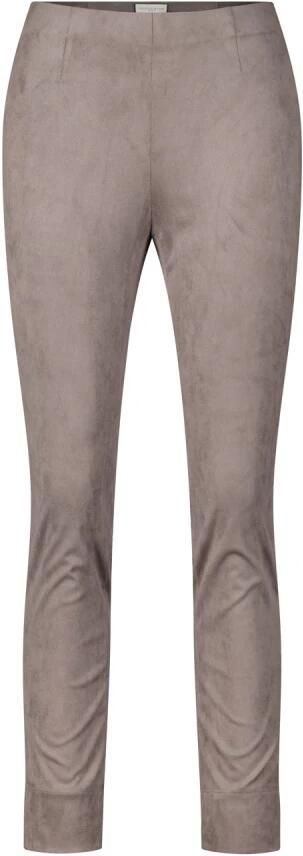 Seductive Slim Fit Imitatie Suède Aantrekbroek Brown Dames