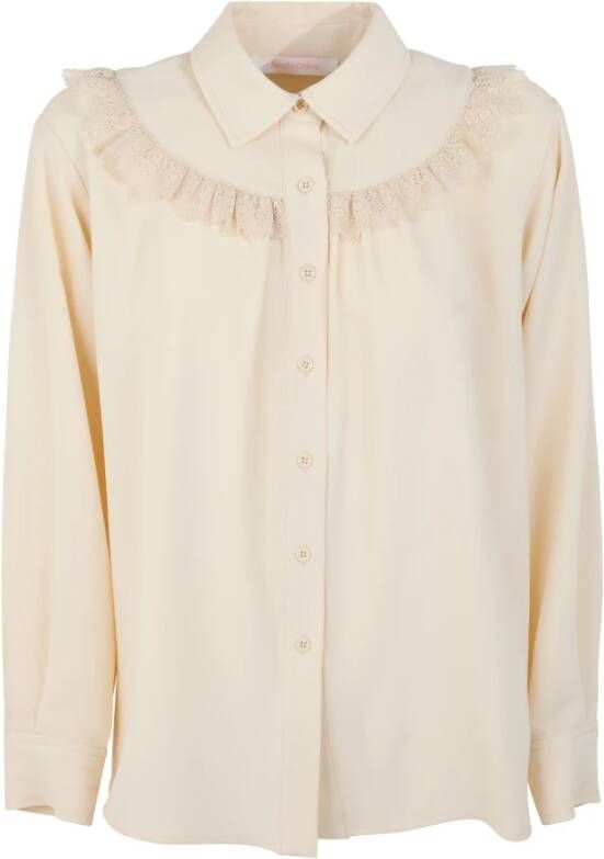 See by Chloé 22P Licht Ivoor Detail Shirt Beige Dames