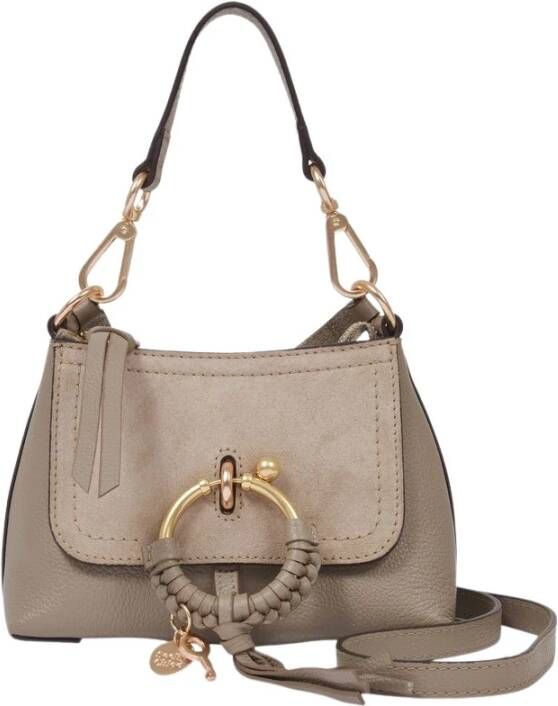 See by Chloé Joan Mini Bag in Motty Grey Leather Grijs Dames