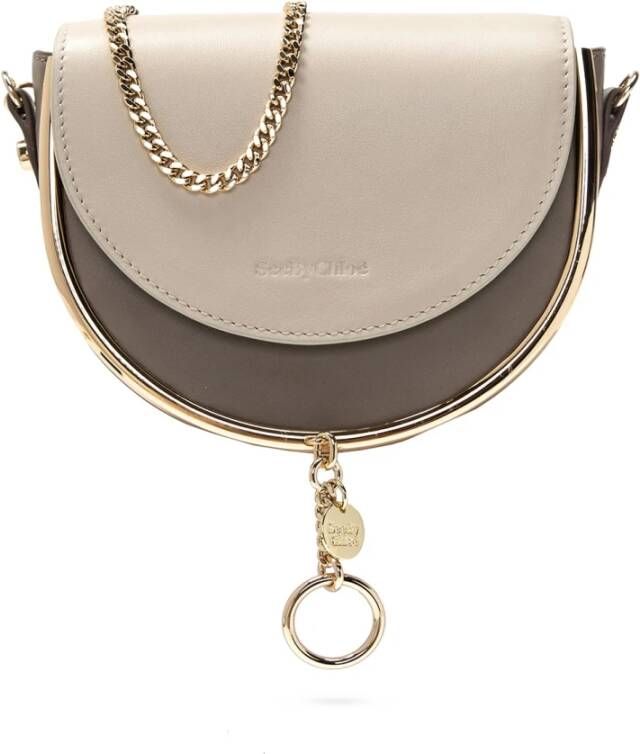 See by Chloé Mara Mini Bag in Motty Grey Leather Grijs Dames