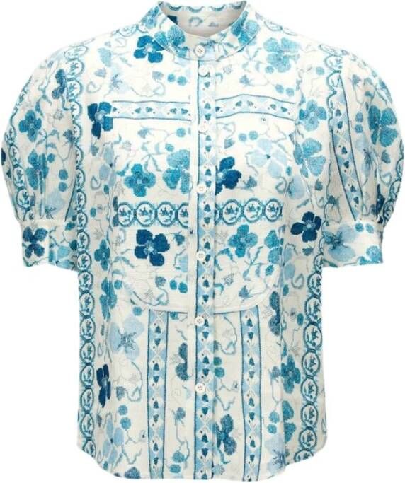 See by Chloé Stijlvolle Button-Down Maoeck Top Blauw Dames