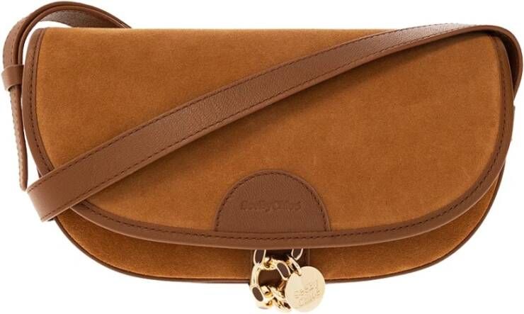 See by Chloé Mara Saddle Baguette Bag in Brown Leather Bruin Dames