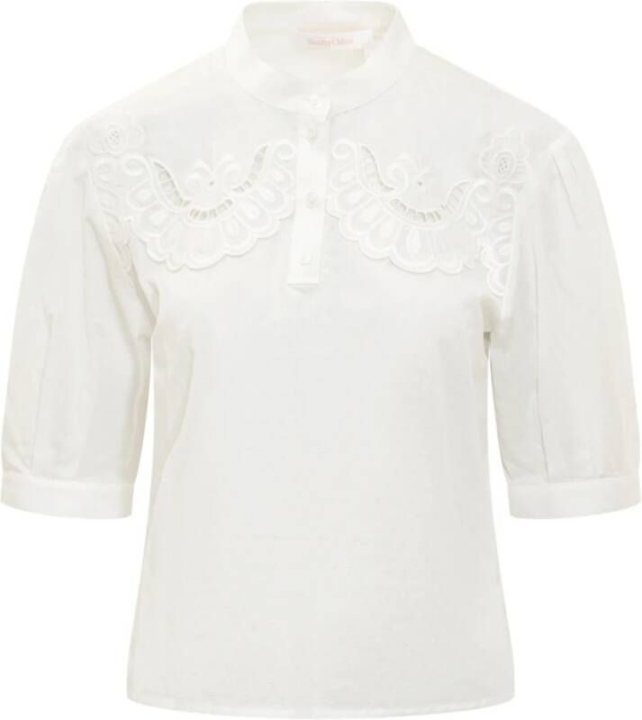 See by Chloé Elegante Kant Blouse White Dames