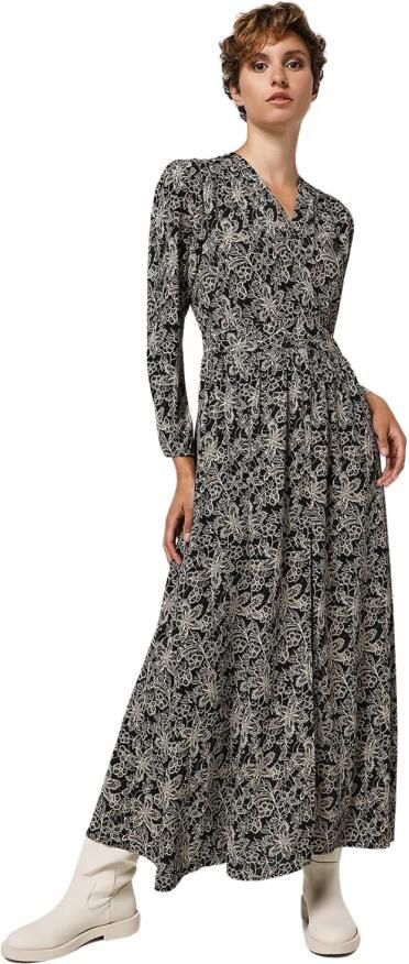 See u soon Gedrukte Lange Jurk V-Hals Open Rug Multicolor Dames - Foto 3