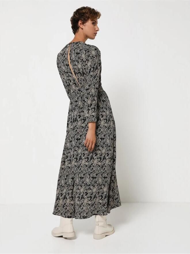 See u soon Gedrukte Lange Jurk V-Hals Open Rug Multicolor Dames - Foto 2