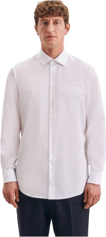 Seidensticker Klassieke Regular Fit Overhemd met Lange Mouwen White Heren