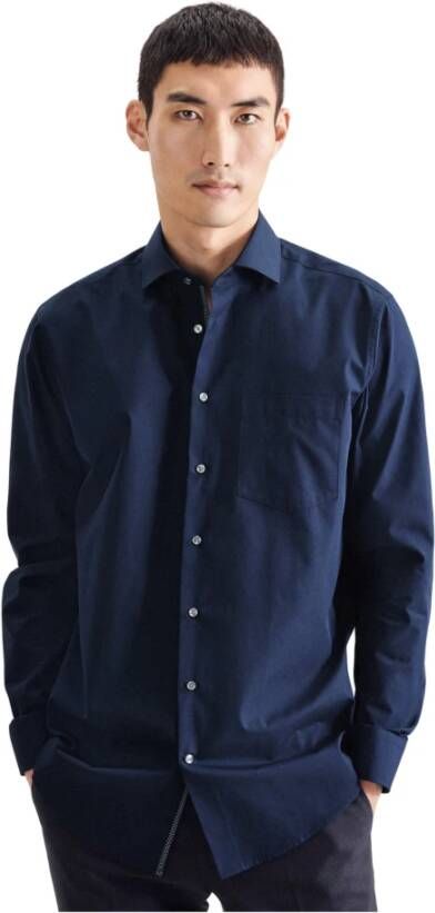 Seidensticker business overhemd normale fit donkerblauw effen katoen