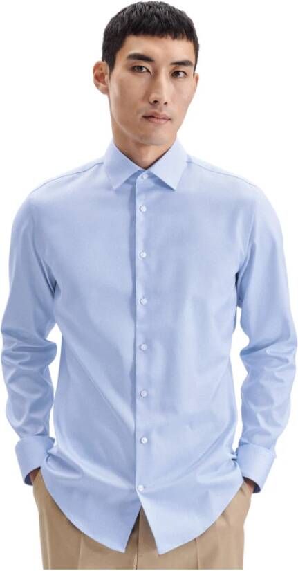 seidensticker Business Shirt Shaped Blauw Heren