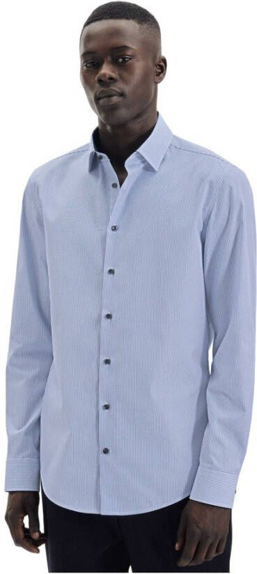 seidensticker Business Shirt Shaped Blauw Heren