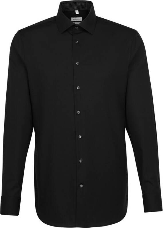 seidensticker Business Shirt Shaped Zwart Heren
