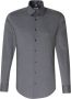 Seidensticker gemêleerd slim fit overhemd grijs - Thumbnail 2