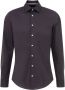 Seidensticker overhemd normale fit zwart uni met semi wide spread boord - Thumbnail 2