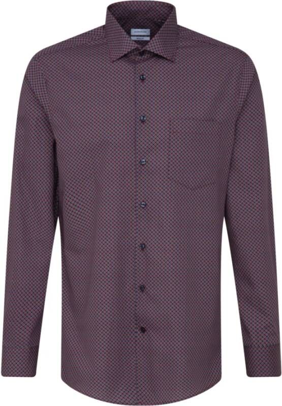 Seidensticker Businessoverhemd Regular lange mouwen kentkraag print