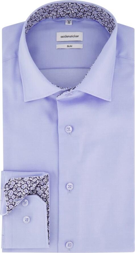 Seidensticker Blauw Slim Fit Business Overhemd Blue Heren