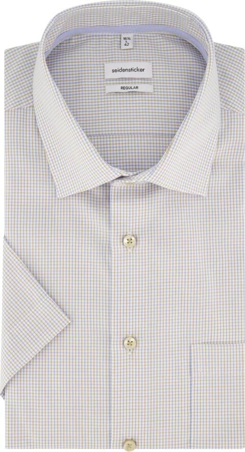 Seidensticker Businessoverhemd Regular korte mouwen kentkraag ruit