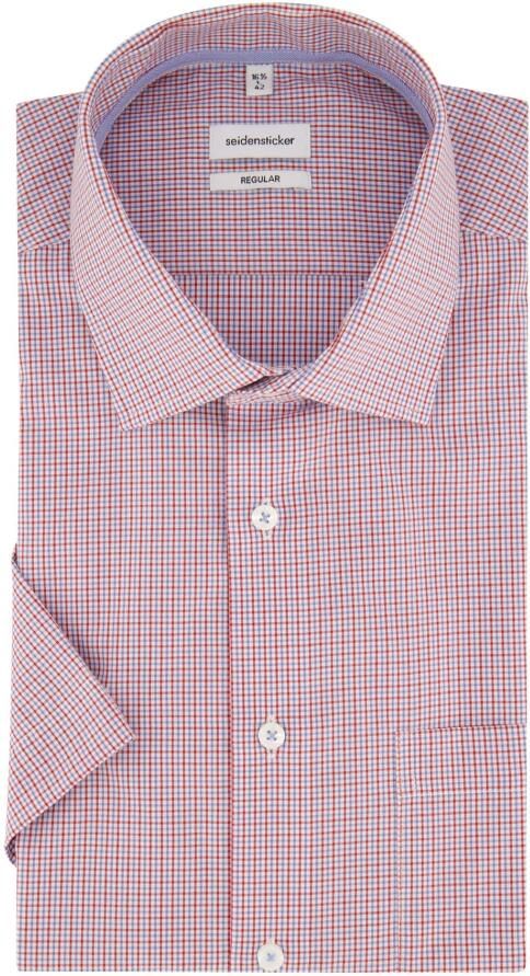 Seidensticker Casual korte mouw rood geruit overhemd Multicolor Heren