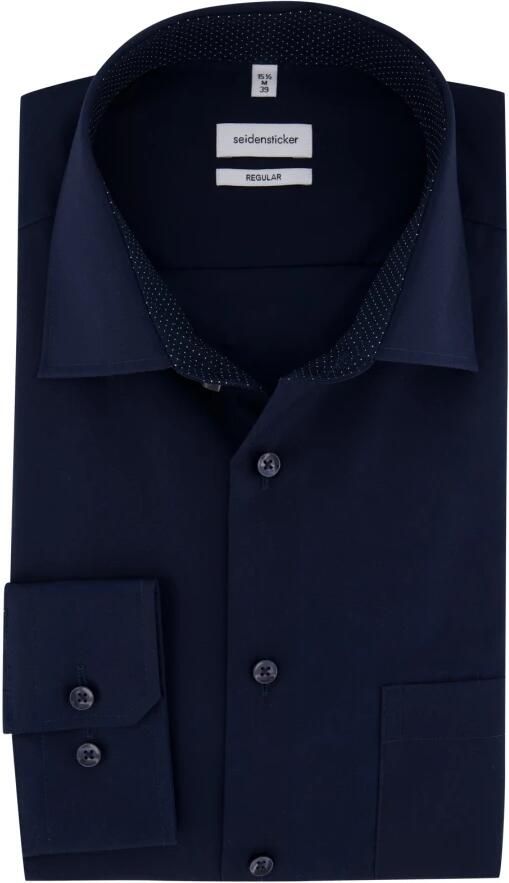 Seidensticker Businessoverhemd Zwarte roos Regular 1 1 Kent kraag effen