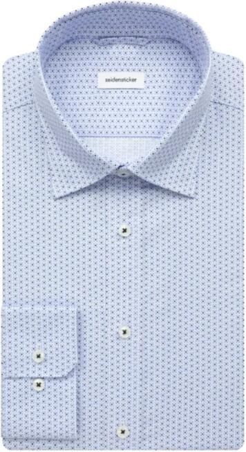 Seidensticker Lichtblauw Business Overhemd met Print Blue Heren