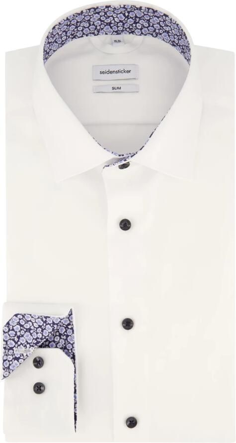 Seidensticker Wit Slim Fit Business Overhemd White Heren