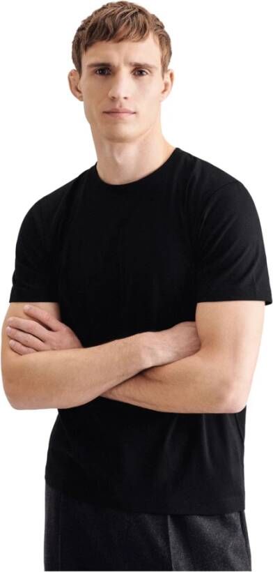 Seidensticker T-shirt Zwarte roos Korte mouwen ronde hals uni