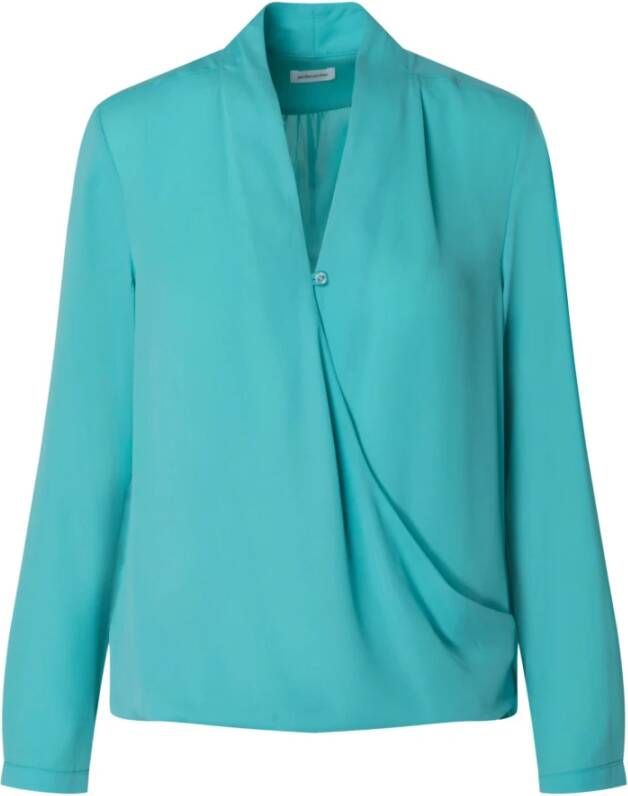 Seidensticker Wraparound blouse regelmatige pasvorm Blauw Dames