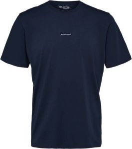 Selected Homme Bedrukt T-shirt Selected Aspen Blauw Heren