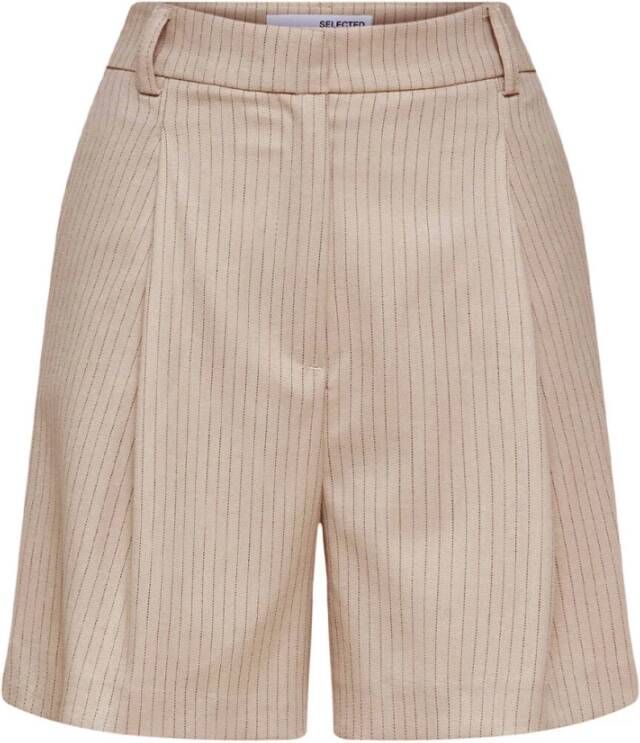 SELECTED FEMME Dames Broeken Slfreja Hw Shorts Nomad Beige