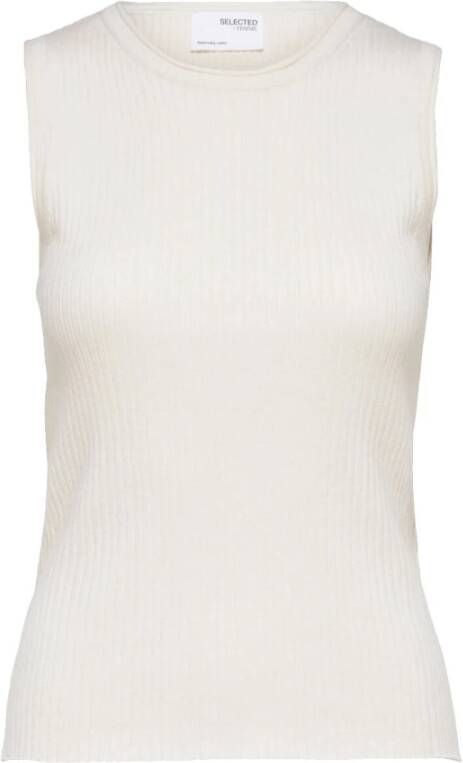 Selected Femme Black Top zonder mouw Wit Dames
