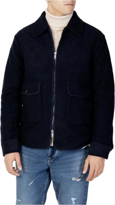 Selected Homme Slhhope Boiled Wool Jacket W 16086120 Blauw Heren